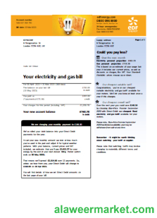 EDF (UK) utility business bill SCR page 1